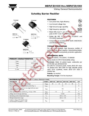 MBR1045PBF datasheet  